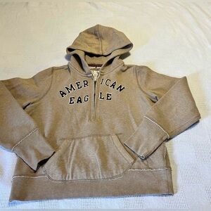 Vintage American Eagle Outfitters Brown Zip-Up Hoodie
